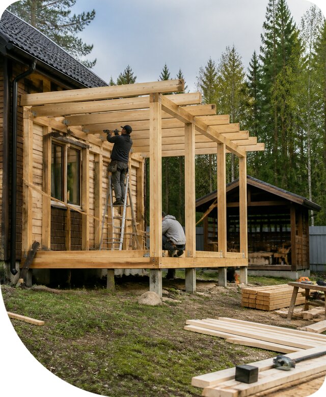 Строительство пристроек и построек на участке в Осинниках